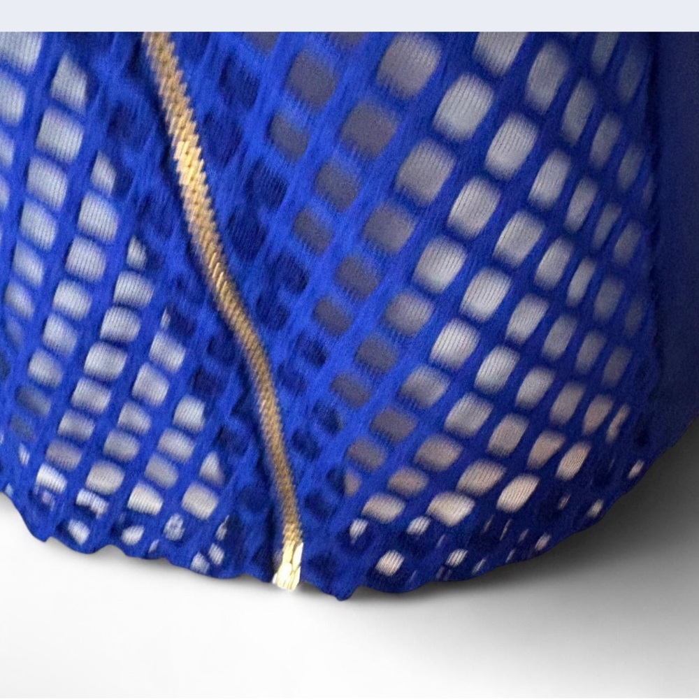 Blue Mesh Zip-Up Jacket - Picture 4 of 7
